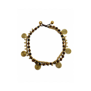 Cosmic Spiral Tiger's Eye Anklet