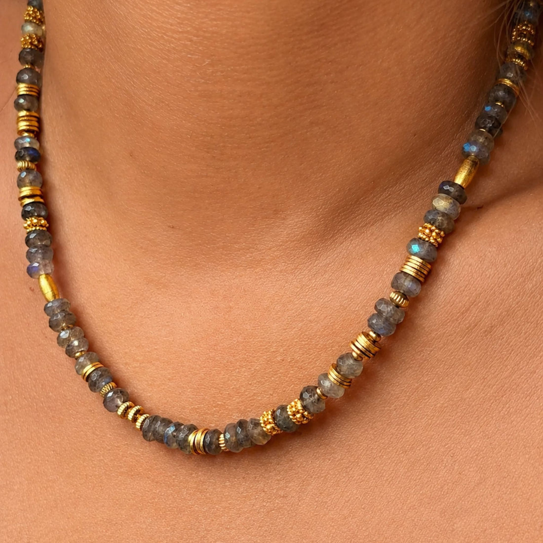 Shanti Labradorite Beaded Necklace