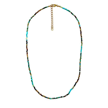 Dainty Gradient Turquoise Beaded Necklace