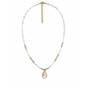 Aphrodite Pearl and Amazonite Necklace