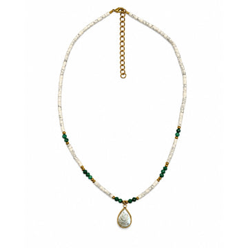 Aphrodite Pearl and Malachite Necklace