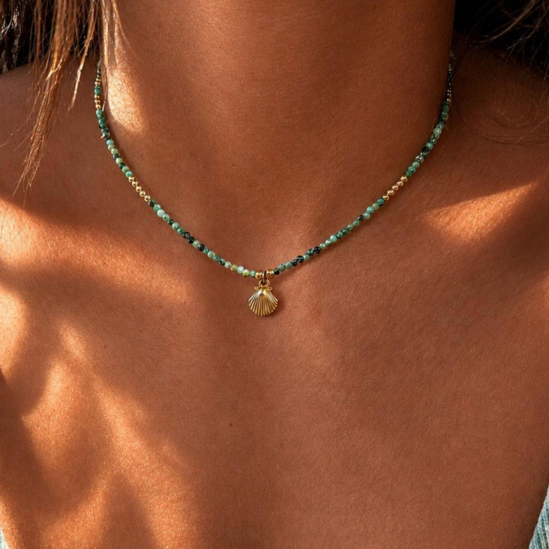 Petit Shell Dainty Turquoise Necklace
