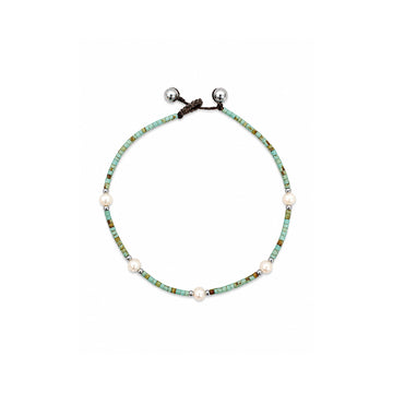 Serena Turquoise & Pearl Anklet