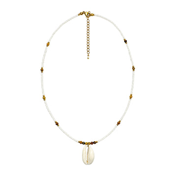 Lagoon White Beaded Necklace