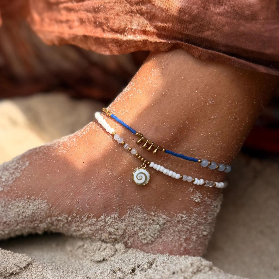 Shiva Eye Moonstone Anklet