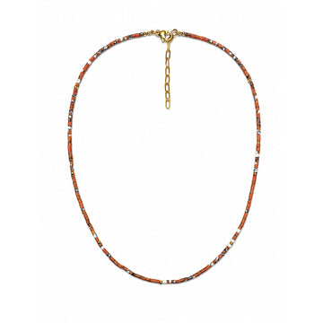 Ochre Dainty Beaded Necklace