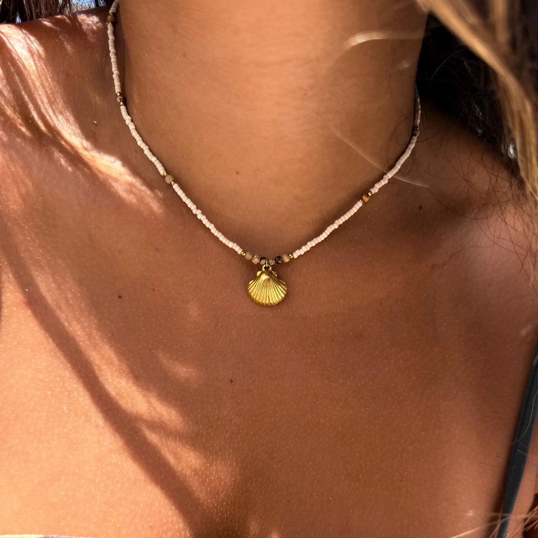 Milos Shell Beaded Necklace