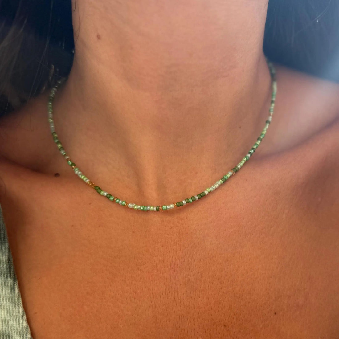 Sea Moss Beaded Necklace