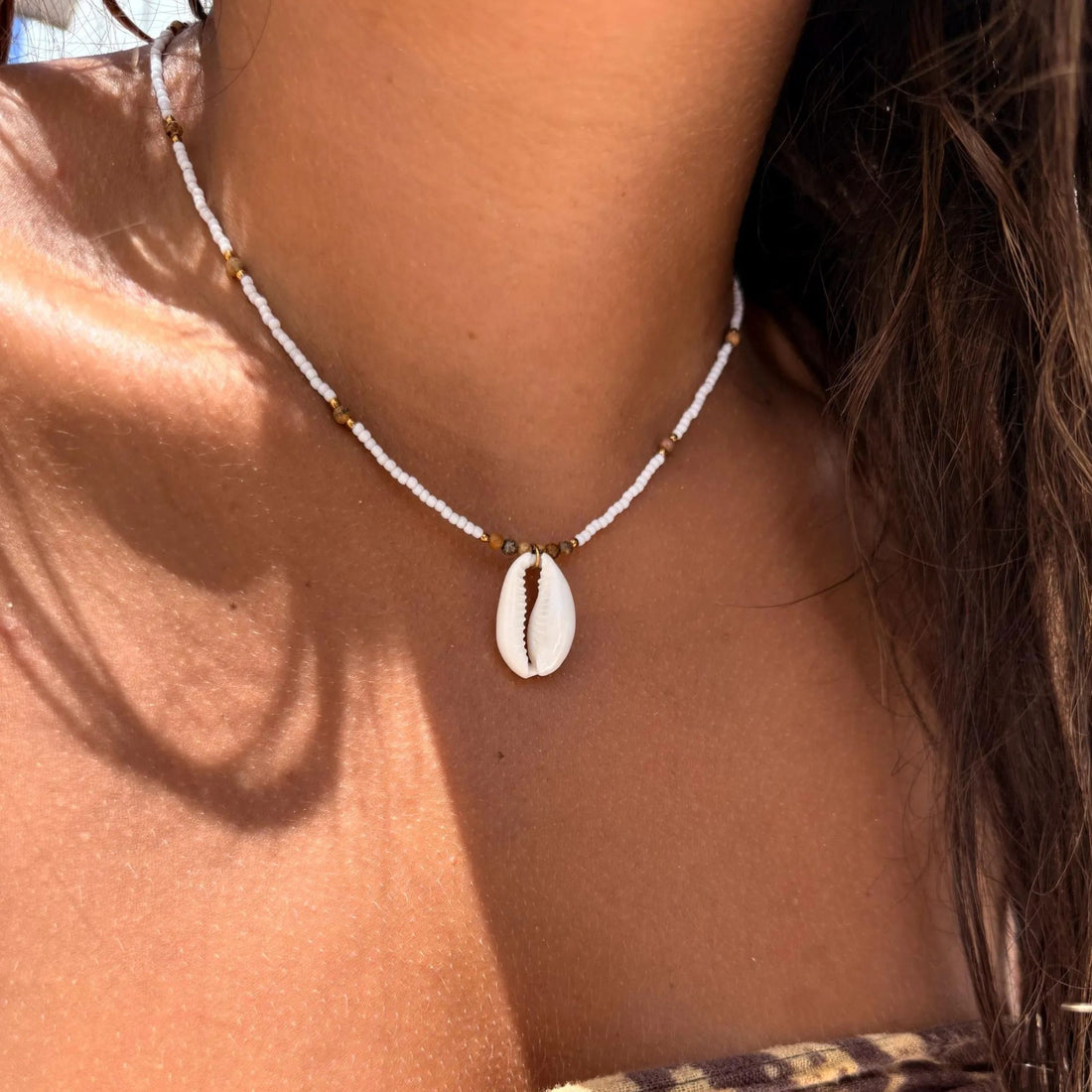 Lagoon White Beaded Necklace