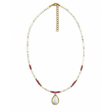 Aphrodite Pearl and Ruby Necklace